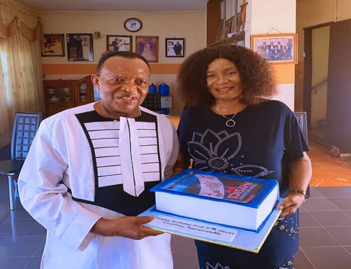 Professor P.N. Okeke marks birthday with his wife in their Nsukka, Enugu home on Monday, Oct 31.